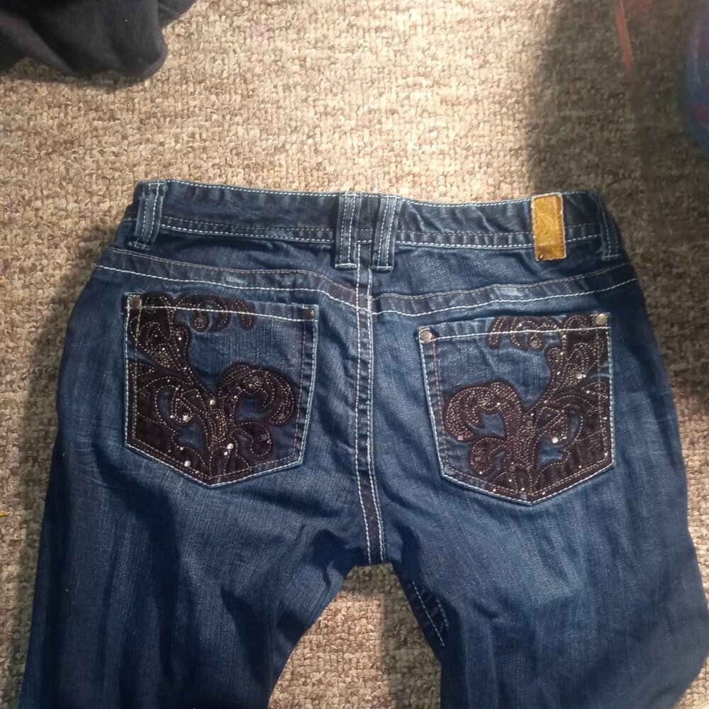 Maurices beaded Low Rise jeans women's 9/10 regular stretch